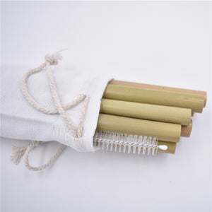 Open image in slideshow, Reusable Bamboo Drinking Straws- Light Green
