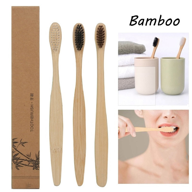 5 Pack- Eco-Friendly Bamboo Soft Fiber Toothbrush